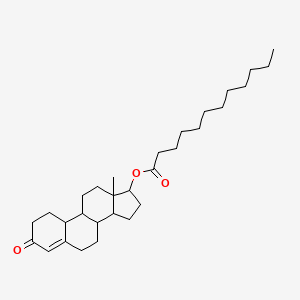 molecular formula C30H48O3 B13395857 (13-methyl-3-oxo-2,6,7,8,9,10,11,12,14,15,16,17-dodecahydro-1H-cyclopenta[a]phenanthren-17-yl) dodecanoate 