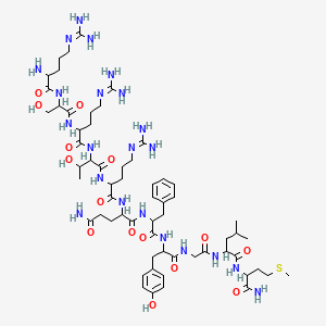 molecular formula C61H100N22O15S B13395872 H-DL-Arg-DL-Ser-DL-Arg-DL-xiThr-DL-Arg-DL-Gln-DL-Phe-DL-Tyr-Gly-DL-Leu-DL-Met-NH2 