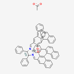 molecular formula C70H49MnN2O4 B13395915 Manganese(3+);3-[[2-[[3-oxido-4-(2-phenylnaphthalen-1-yl)naphthalen-2-yl]methylideneamino]-1,2-diphenylethyl]iminomethyl]-1-(2-phenylnaphthalen-1-yl)naphthalen-2-olate;acetate 