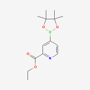 molecular formula C14H20BNO4 B1339592 Ethyl 4-(4,4,5,5-tetramethyl-1,3,2-dioxaborolan-2-YL)picolinate CAS No. 741709-56-8