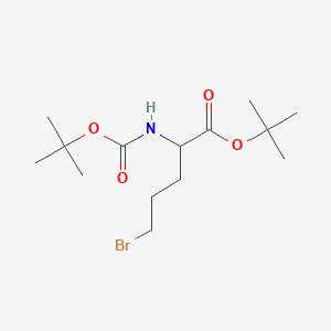 molecular formula C14H26BrNO4 B13395941 tert-Butyl 5-bromo-2-((tert-butoxycarbonyl)amino)pentanoate 