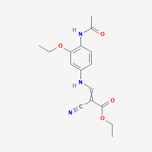 molecular formula C16H19N3O4 B13395948 3-(4-Acetylamino-3-ethoxyphenylamino)-2-cyanoacrylic acid ethyl ester 