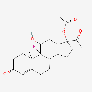 molecular formula C23H31FO5 B13396008 9-Fluoro-11-hydroxy-3,20-dioxopregn-4-en-17-yl acetate 