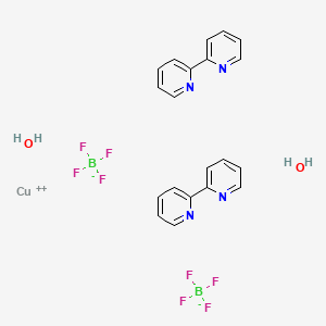molecular formula C20H20B2CuF8N4O2 B1339601 Copper(2+) tetrafluoroborate--4,4'-bipyridine--water (1/2/2/2) CAS No. 854623-98-6