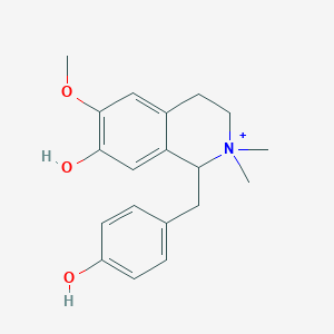 molecular formula C19H24NO3+ B13396035 1-[(4-hydroxyphenyl)methyl]-6-methoxy-2,2-dimethyl-3,4-dihydro-1H-isoquinolin-2-ium-7-ol 