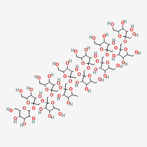 molecular formula C72H122O60 B13396052 Fruf(b2-1)Fruf(b2-1)Fruf(b2-1)Fruf(b2-1)Fruf(b2-1)Fruf(b2-1)Fruf(b2-1)6-deoxy-Fruf(b2-1)Fruf(b2-1)Fruf(b2-1)Fruf(b2-1a)Glc 