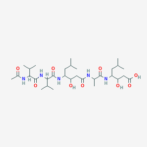 molecular formula C31H57N5O9 B13396082 Pepstatin acetate 