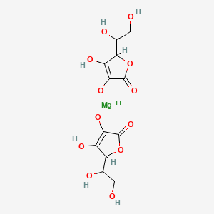 molecular formula C12H14MgO12 B13396106 magnesium;2-(1,2-dihydroxyethyl)-3-hydroxy-5-oxo-2H-furan-4-olate 