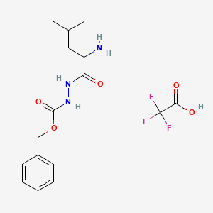 molecular formula C16H22F3N3O5 B13396139 1-Boc-2-(L-leucyl)hydrazine TFA Salt 