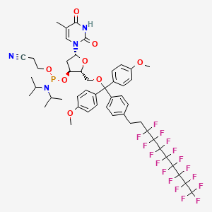 molecular formula C50H52F17N4O8P B1339620 Thymidine, 5'-O-[[4-(1H,1H,2H,2H-perfluorodecyl)phenyl]bis(4-methoxyphenyl)methyl]-, 3'-[2-cyanoethyl N,N-bis(1-methylethyl)phosphoramidite] 