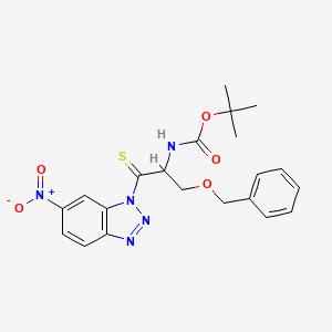molecular formula C21H23N5O5S B13396224 tert-butyl N-[1-(6-nitrobenzotriazol-1-yl)-3-phenylmethoxy-1-sulfanylidenepropan-2-yl]carbamate 