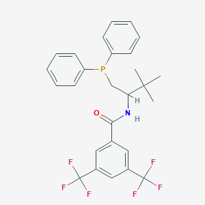molecular formula C27H26F6NOP B13396246 N-(1-diphenylphosphanyl-3,3-dimethylbutan-2-yl)-3,5-bis(trifluoromethyl)benzamide 