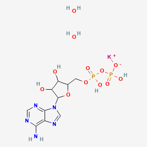 molecular formula C10H18KN5O12P2 B13396271 Adenosine-5'-diphosphate,monopotassium salt dihydrate 