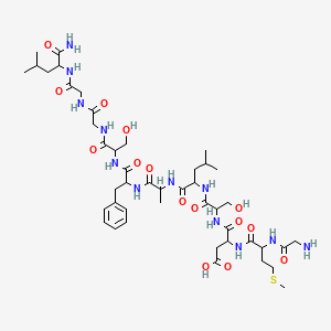 molecular formula C45H72N12O15S B13396273 H-Gly-DL-Met-DL-Asp-DL-Ser-DL-Leu-DL-Ala-DL-Phe-DL-Ser-Gly-Gly-DL-Leu-NH2 