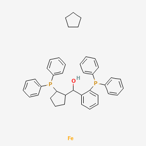 molecular formula C41H44FeOP2 B13396297 Cyclopentane;(2-diphenylphosphanylcyclopentyl)-(2-diphenylphosphanylphenyl)methanol;iron 