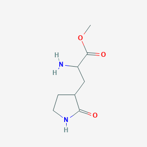 molecular formula C8H14N2O3 B13396325 Methyl 2-amino-3-(2-oxopyrrolidin-3-yl)propanoate 