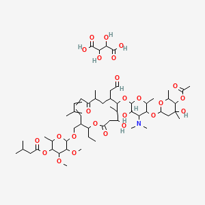molecular formula C57H93NO25 B13396338 Tylosin 3-acetate 4B-(3-methylbutanoate) (2R,3R)-2,3-dihydroxybutanedioate 