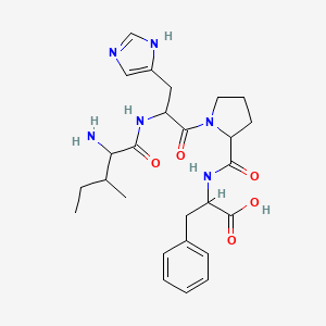 molecular formula C26H36N6O5 B13396376 L-Phenylalanine, N-[1-(N-L-isoleucyl-L-histidyl)-L-prolyl]- 