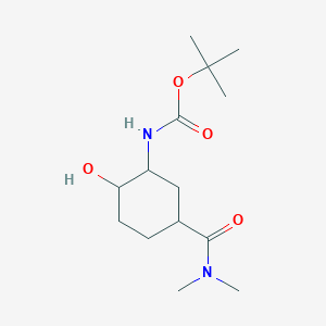 molecular formula C14H26N2O4 B13396385 tert-butyl N-[5-(dimethylcarbamoyl)-2-hydroxycyclohexyl]carbamate 