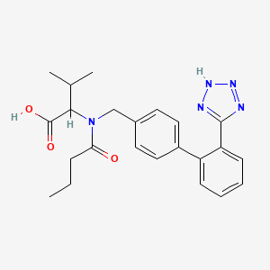 molecular formula C23H27N5O3 B13396395 N-butanoyl-N-{[2'-(1H-tetrazol-5-yl)biphenyl-4-yl]methyl}valine 