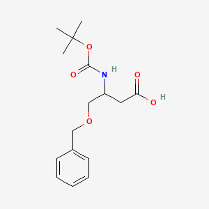 molecular formula C16H23NO5 B13396410 3-[(2-methylpropan-2-yl)oxycarbonylamino]-4-phenylmethoxy-butanoic Acid 