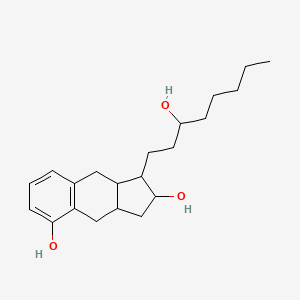 molecular formula C21H32O3 B13396428 1-(3-hydroxyoctyl)-2,3,3a,4,9,9a-hexahydro-1H-cyclopenta[g]naphthalene-2,5-diol 