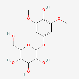 molecular formula C14H20O9 B13396460 4-Hydroxy-3,5-dimethoxyphenyl beta-D-glucopyranoside; (-)-3,5-Dimethoxy-4-hydroxyphenyl beta-D-glucopyranoside 