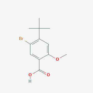 molecular formula C12H15BrO3 B13396478 5-Bromo-4-tert-butyl-2-methoxybenzoic acid CAS No. 1206677-22-6