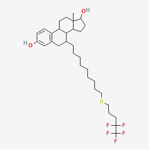 molecular formula C32H47F5O2S B13396492 13-Methyl-7-[9-(4,4,5,5,5-pentafluoropentylsulfanyl)nonyl]-6,7,8,9,11,12,14,15,16,17-decahydrocyclopenta[a]phenanthrene-3,17-diol 