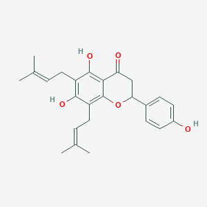 molecular formula C25H28O5 B13396506 5,7-Dihydroxy-2-(4-hydroxyphenyl)-6,8-bis(3-methylbut-2-enyl)-2,3-dihydrochromen-4-one 