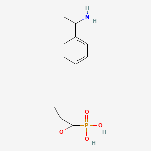molecular formula C11H18NO4P B13396523 [(2R,3S)-3-methyloxiran-2-yl]phosphonic acid,(1R)-1-phenylethanamine 