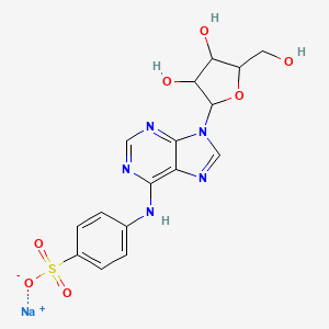 molecular formula C16H16N5NaO7S B13396535 Sodium;4-[[9-[3,4-dihydroxy-5-(hydroxymethyl)oxolan-2-yl]purin-6-yl]amino]benzenesulfonate 