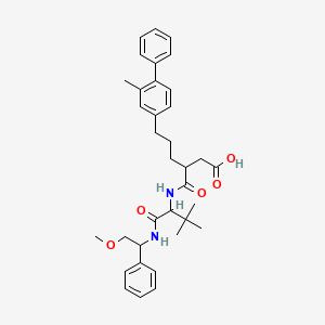 molecular formula C35H44N2O5 B13396583 (R)-3-((S)-1-((S)-2-Methoxy-1-phenylethylamino)-3,3-dimethyl-1-oxobutan-2-ylcarbamoyl)-6-(2-methylbiphenyl-4-YL)hexanoic acid 