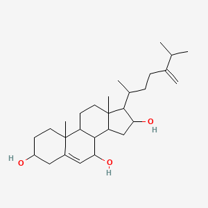 molecular formula C28H46O3 B13396628 10,13-dimethyl-17-(6-methyl-5-methylideneheptan-2-yl)-2,3,4,7,8,9,11,12,14,15,16,17-dodecahydro-1H-cyclopenta[a]phenanthrene-3,7,16-triol 