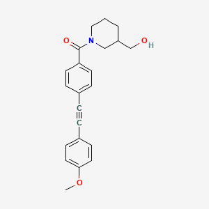 molecular formula C22H23NO3 B13396681 (3-(Hydroxymethyl)piperidin-1-yl)(4-((4-methoxyphenyl)ethynyl)phenyl)methanone 