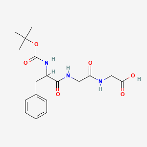 molecular formula C18H25N3O6 B13396699 2-[[2-[[2-[(2-Methylpropan-2-yl)oxycarbonylamino]-3-phenylpropanoyl]amino]acetyl]amino]acetic acid 