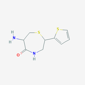molecular formula C9H12N2OS2 B13396716 (2S-trans)-6-Aminotetrahydro-2-(2-thienyl)-1,4-thiazepin-5(2H)-one 