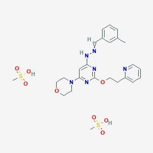 molecular formula C25H34N6O8S2 B13396784 methanesulfonic acid;N-[(3-methylphenyl)methylideneamino]-6-morpholin-4-yl-2-(2-pyridin-2-ylethoxy)pyrimidin-4-amine 