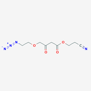 molecular formula C9H12N4O4 B1339679 2-Cyanoethyl 4-(2-azidoethoxy)-3-oxobutanoate 