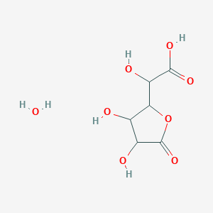 molecular formula C6H10O8 B13396812 2-(3,4-dihydroxy-5-oxooxolan-2-yl)-2-hydroxyacetic acid;hydrate 