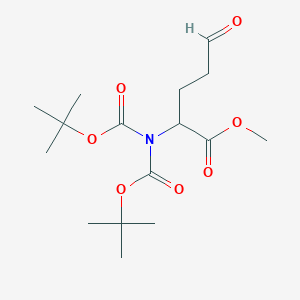 molecular formula C16H27NO7 B13396851 Methyl 2-[bis[(2-methylpropan-2-yl)oxycarbonyl]amino]-5-oxopentanoate 
