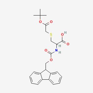 molecular formula C24H27NO6S B13396867 (2R)-3-{[2-(tert-butoxy)-2-oxoethyl]sulfanyl}-2-({[(9H-fluoren-9-yl)methoxy]carbonyl}amino)propanoic acid 