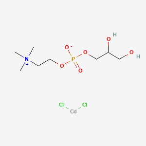 molecular formula C8H20CdCl2NO6P B13396913 dichlorocadmium;2,3-dihydroxypropyl 2-(trimethylazaniumyl)ethyl phosphate CAS No. 64681-08-9