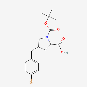 molecular formula C17H22BrNO4 B13396924 (4R)-1-Boc-4-(4-Bromobenzyl)-D-proline 