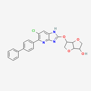 molecular formula C24H20ClN3O4 B13396930 (3R,3aR,6R,6aR)-6-((5-([1,1'-Biphenyl]-4-yl)-6-chloro-1H-imidazo[4,5-b]pyridin-2-yl)oxy)hexahydrofuro[3,2-b]furan-3-ol 