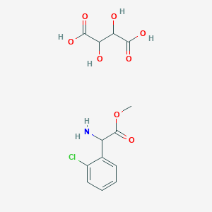 molecular formula C13H16ClNO8 B13396965 2,3-Dihydroxybutanedioic acid;methyl 2-amino-2-(2-chlorophenyl)acetate 