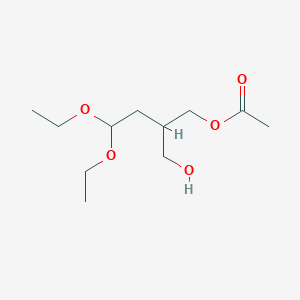 molecular formula C11H22O5 B13396979 4,4-Diethoxy-2-(hydroxymethyl)butyl acetate 