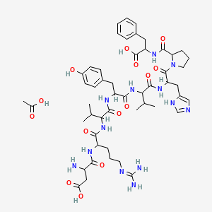 molecular formula C51H73N13O14 B13397011 H-Asp-Arg-Val-Tyr-Val-His-Pro-Phe-OH.CH3CO2H 