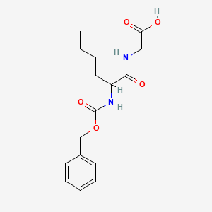 molecular formula C16H22N2O5 B1339704 2-[2-(Phenylmethoxycarbonylamino)hexanoylamino]acetic acid 