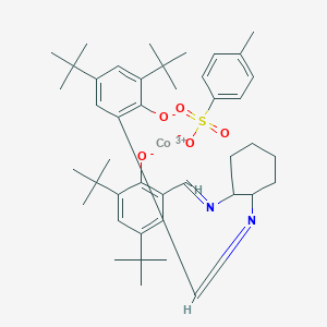 molecular formula C43H59CoN2O5S B13397065 Cobalt(3+);2,4-ditert-butyl-6-[[2-[(3,5-ditert-butyl-2-oxidophenyl)methylideneamino]cyclohexyl]iminomethyl]phenolate;4-methylbenzenesulfonate 
